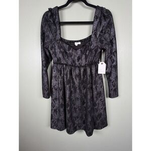 Coco + Jaimeson Metallic Babydoll Mini Dress Small Fairycore Whimsigoth NWT